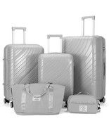 5 Piece Luggage Sets, PP Hardside Luggage Suitcase Set with Portable Tra... - $1,635.80 MXN