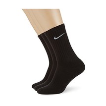 Nike Men&#39;s Value Cotton Crew Socks - Black/Blue, Small  - $40.04 CAD