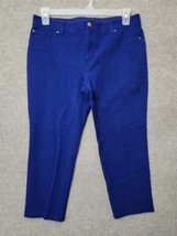 Chicos Stretch Capri Pants Womens 1.5 US 10 Blue Tapered Leg - £16.90 GBP