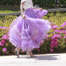 Purple High-low Layered Tulle Skirt Outfit Women Plus Size Fluffy Tulle Skirt image 7