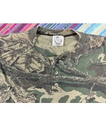 VTG P.K. Clothing Camo Long Sleeve Henley Shirt  Large USA Hunting Outdoors - £19.45 GBP