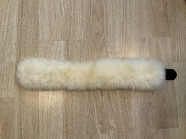 adrienne landau Fox Fur Women’s Beige Collar Scarf  23” Tape Strap - $135.56 CAD