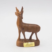 Intagliato a Mano Cervo Figurina Souvenir Di Gallitzin Pennsylvania - £30.60 GBP