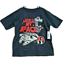 Star Wars Kids 7 Black Dont Invade My Space Mad Engine Short Sleeve T-Shirt New - £9.40 GBP