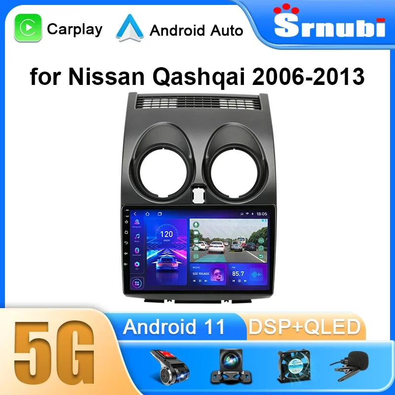 2 Din Android 11 for Nissan Qashqai J10 2006-2013 Car Radio Multimedia Video - £76.86 GBP+