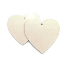 2PC 14cm/5.51in Blank Handmade Ceramic Bisque Heart Ornament Unpainted T... - £24.70 GBP