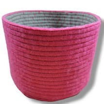 Muskhane Basket Made In Nepal Wool Felt Basket Canvas Basket Pink Excellent Used - £26.46 GBP