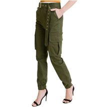 LOVE TREE Women&#39;s Belted Utility Cargo Pants in Olive Green Size M/L - £18.08 GBP
