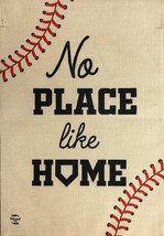 No Place Like Home Baseball Burlap House Flag Double-Sided 28&quot; X 40 Briarwood - £33.00 GBP