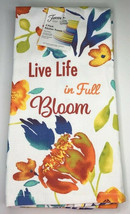 Fiesta Montauk Floral Dish Towels Set of 2 Live Life In Full Bloom Cotto... - £22.90 GBP