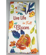 Fiesta Montauk Floral Dish Towels Set of 2 Live Life In Full Bloom Cotto... - £22.59 GBP
