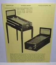 Mills Official Pinball Marketplace Magazine Game Machine AD Artwork Sheet 1980   - £20.31 GBP