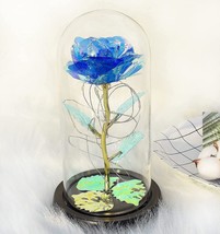 Valentine Day Blue Rose Gift for Her, Artificial Preserved Blue Rose Flower Gift - £28.54 GBP