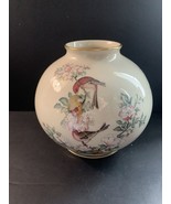 Vintage Lenox Serenade Large Ivory Globe Vase with Birds And Flowers - $9.50