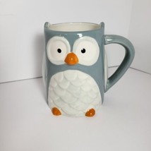TAG 3D Owl Mug Coffee Tea Cup Ceramic Teal Blue and White - £9.46 GBP