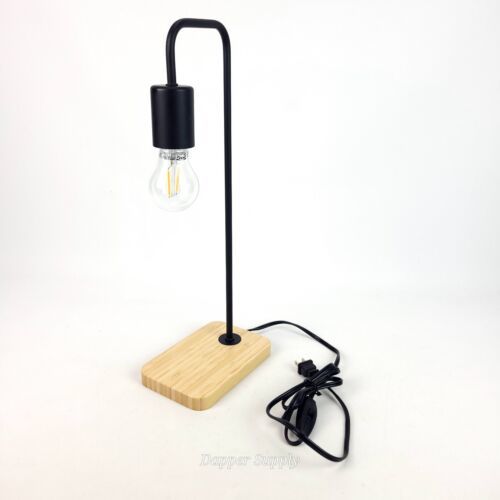 Primary image for Ikea Tvarhand 18.5" Work/Table Lamp Black Wood Bamboo Base 