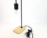 Ikea Tvarhand 18.5&quot; Work/Table Lamp Black Wood Bamboo Base  - $38.51