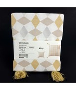 Ikea Gokvalla 20x20&quot; Cushion Pillow Cover Golden Silver &amp; Beige Print 2 ... - £11.44 GBP