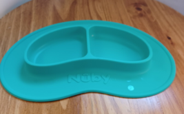 Nuby Silicone Sure Grip 2 Section Baby Plate/Tray/Dish- Child Feeding Ma... - $104.20 MXN