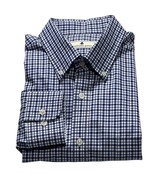 SOUTHERN PINES Shirt Mens L Long Sleeve Cotton Blue Plaid Slim Fit Non-Iron - £13.34 GBP