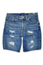 Lucky Brand Mens Blue Wash 9&quot; Athletic Straight Cut Off Jean Short 29W L... - $39.55