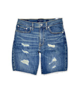 Lucky Brand Mens Blue Wash 9&quot; Athletic Straight Cut Off Jean Short 29W L... - $54.09 CAD