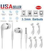 5 Pack 3.5Mm Headphones Wired Earphone Earbuds In-Ear Headset W/ Mic For... - £12.50 GBP