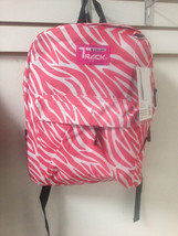 Pink Zebra Backpack School Pack Bag 205 Stripes  Back Pack Rucksack Tote Book - £14.20 GBP