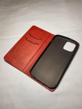 iPhone 12/12pro flip case Red Luxury Appearance imitation Leather NEW - £7.80 GBP