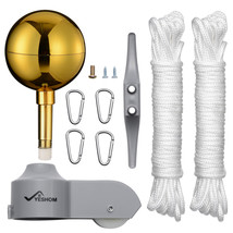 Flagpole Repair Parts Kit Topper Gold Ball Final Cleat Clip For 20/25/30... - $38.94