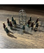 Vintage Miniature Dollhouse Wine Rack with 12 Bottles Barware - $284.64 MXN