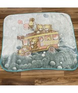 Vintage Biederlack? Fleece Throw Baby Blanket Bears Riding Bus Holding Balloons  - €26,82 EUR