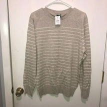 NWT J Crew Cotton-linen Blend Crewneck Striped Sweater Men&#39;s Medium - £15.45 GBP