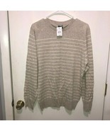 NWT J Crew Cotton-linen Blend Crewneck Striped Sweater Men&#39;s Medium - $19.79