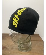 Ski Doo Beanie Hat Black &amp; Yellow Knit Winter Cap Excellent - $24.44 CAD