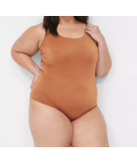 Lane Bryant CACIQUE Stretch Glitter Knit Bodysuit SPARKLE COPPER Plus 22... - $65.67 CAD