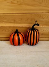 Halloween Pumpkins Glitter Plastic Lot of 2 Fall Decorations - €17,30 EUR