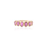 14k Yellow Gold Half Eternity Bezel Set Ruby Band Ring For Wedding Anniv... - $550.00