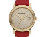 Burberry BU9017 Haymarket Check &amp; Red Leather Strap Women&#39;s Swiss Watch - £188.74 GBP