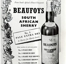 Beaufoys South African Sherry Pale 1954 Advertisement UK Import Wines DWII10 - £15.68 GBP