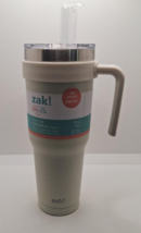 Zak! Everyday Smiles Thermal Tumbler 2 in 1 Lid Handle Ivory 40 oz / 1.18L - $20.89
