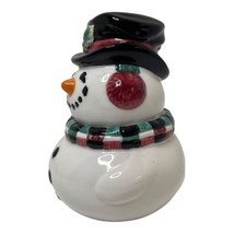 Vtg Fitz & Floyd Essentials Salt & Pepper Shakers Snowman Christmas Stackable - $18.70