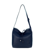 Gianni Chiarini Italian Made Blue Pebbled Leather Slouchy Open Top Shoul... - $5,753.70 MXN