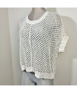 ANN TAYLOR Open Stitch Sweater Tee in Off White Size Medium - $543.74 MXN