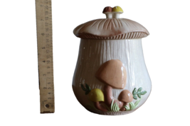 Chipped  Crazing Vtg Arnel&#39;s Mushroom Canister Ceramic ~8&quot; Tall with Lid... - £13.57 GBP