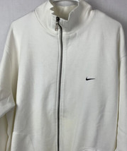 Vintage Nike Jacket Embroidered Swoosh Sweatshirt Full Zip White 2XL - £39.90 GBP