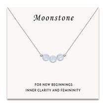 Moonstone Necklace Sterling Silver Dainty Choker Necklace for Women Mothers Day  - £27.61 GBP