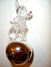 Lenox Crystal Rudolph Red Nose Reindeer Ornament Silver Jingle Bell Ringer New - £18.50 GBP