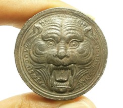 LP Pern magic Tiger face Coin of wat Bangphra temple rich good luck money Muay T - £47.24 GBP