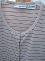Vintage Top 90s Striped Sz L KATHY IRELAND Shirt polyester Blouse Long Sleeve - £10.26 GBP